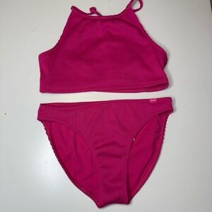 Abercrombie Kids Pink 2 Piece Swim Bikini Set Size 15/16 GUC